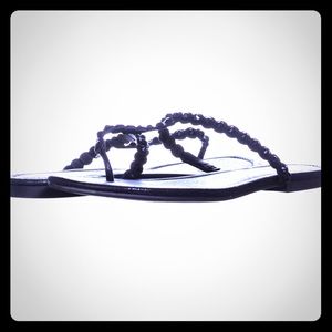 Jessica Simpson Karlee T Strap Slip On Flat Sandal